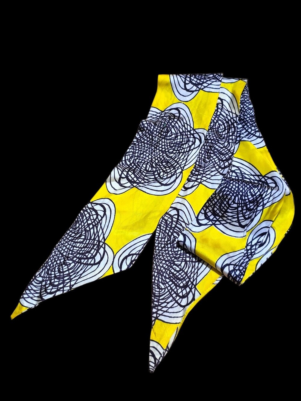 Vintage | Swirl Yellow Black Scarf